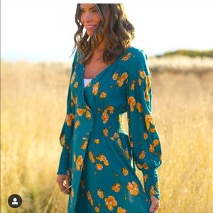Free People-Juniper Combo-Floral, Faux Wrap Dress